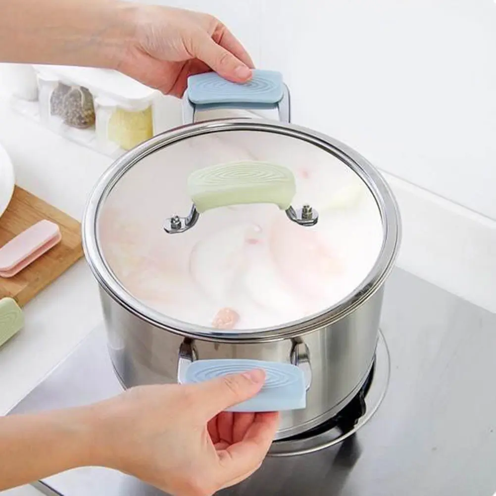 

2Pcs Heat Resistant Silicone Pot Handle Sleeve Protects Hands from Burns Comfortable Non-Slip Grip for Pans Pots Kitchen