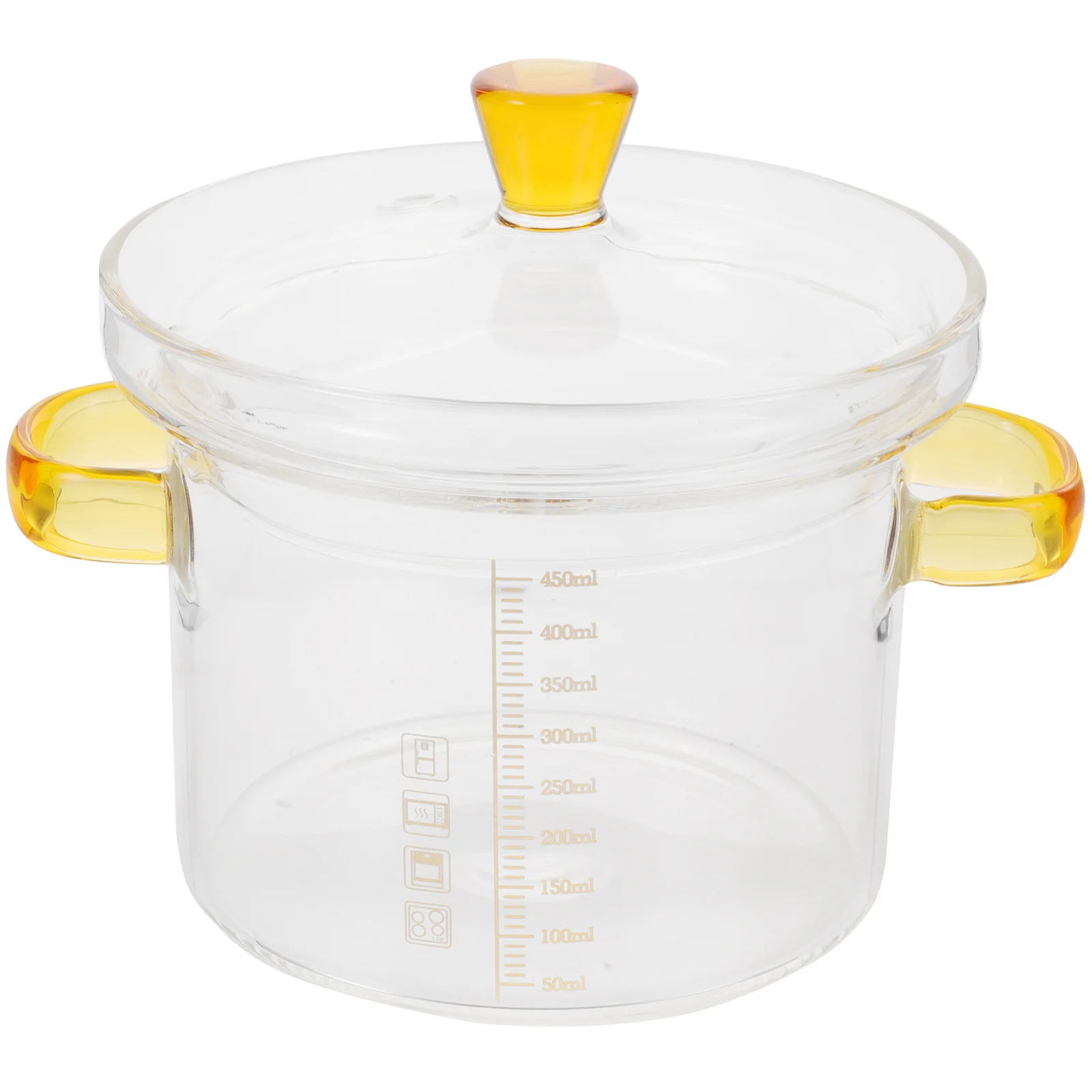 

450Ml Glass Stew Bowl with Lid Clear Cooking Pot for Soup Steaming Bird's Resistant Kitchen Cookware for Stovetop