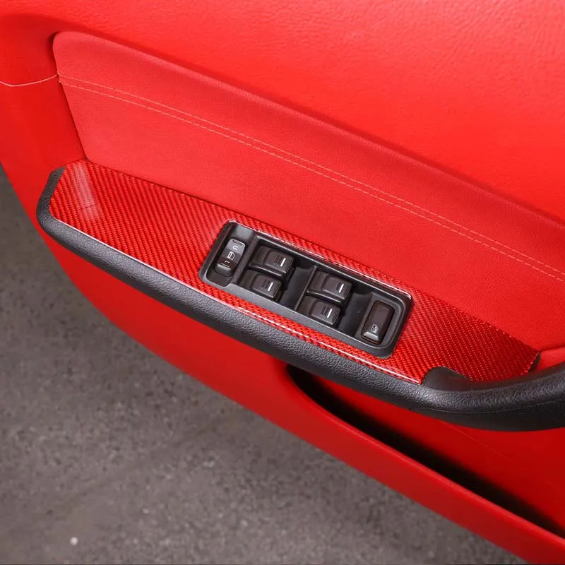 For 2005-2009 Hummer H3 soft carbon fiber car styling car glass lift button frame sticker car interior protection accessories