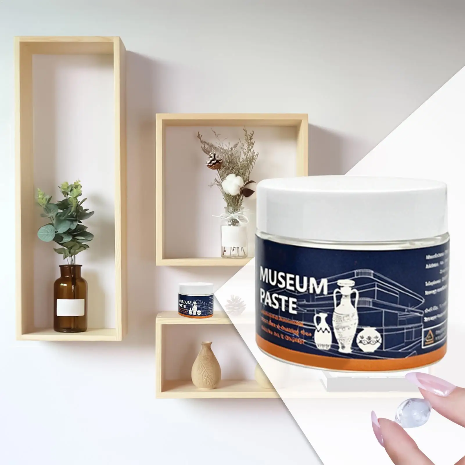Strong Hold Anti Vibration Craft Adhesive Transparent Fix Putty For Ceramic Glass Artifacts Vintage Collectible Decor Display