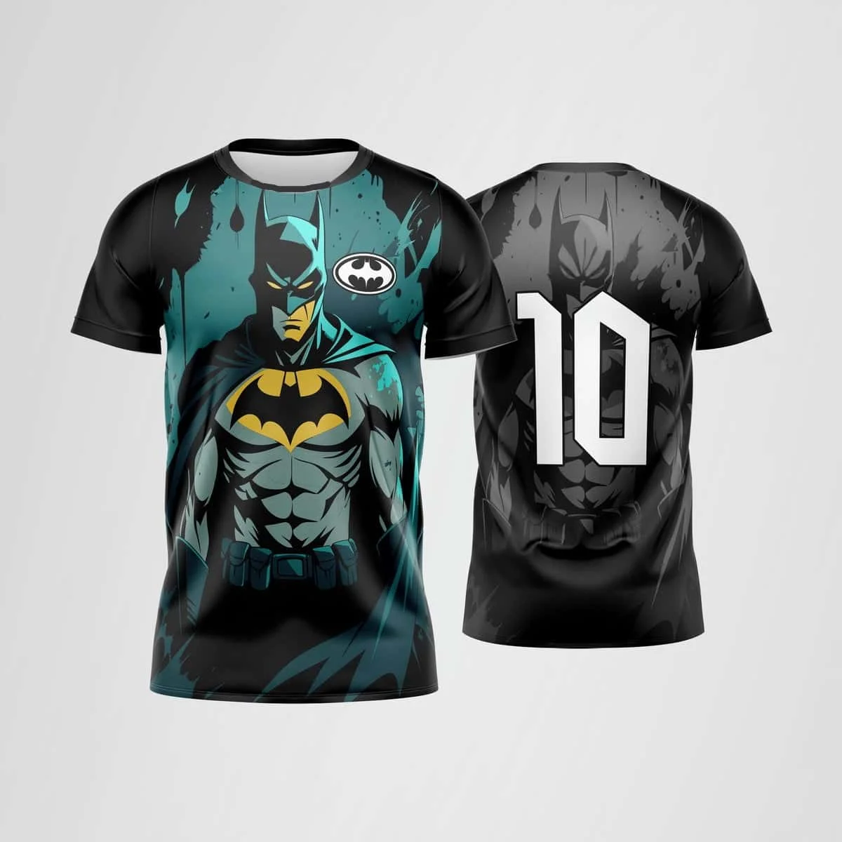 Neues Sommer-Batman-Style Trikot Nr. 10 Sport-T-Shirt für Herren und Damen Beidseitig Bedruckt Street Fashion Kurzarm Kinder