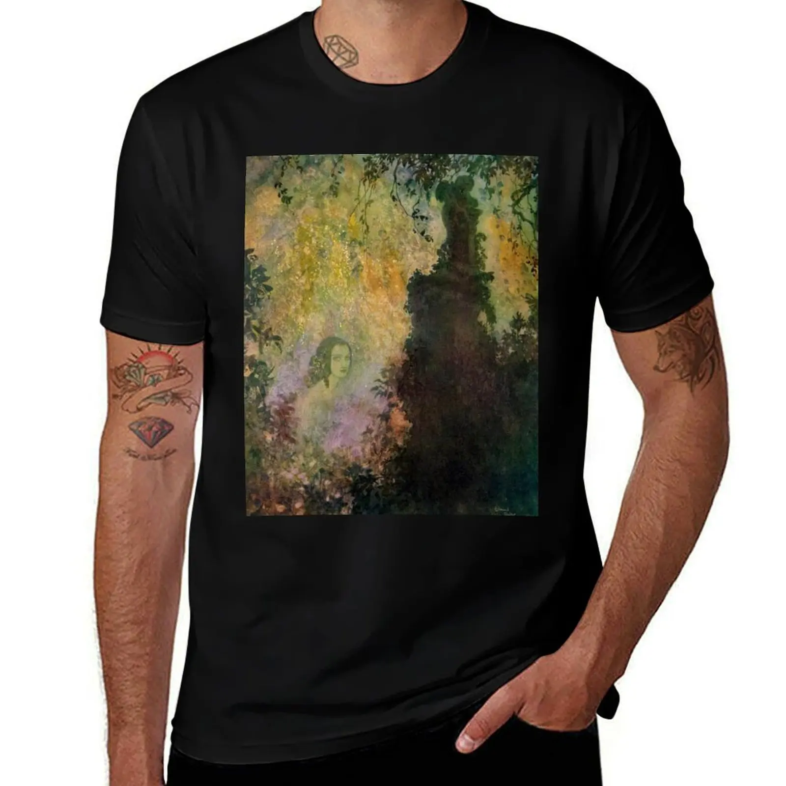 

To --- --- (Mrs. Marie Louise Shew) - Edmund Dulac for Edgar Allan Poe T-Shirt Casual Fashion Print Tee Top