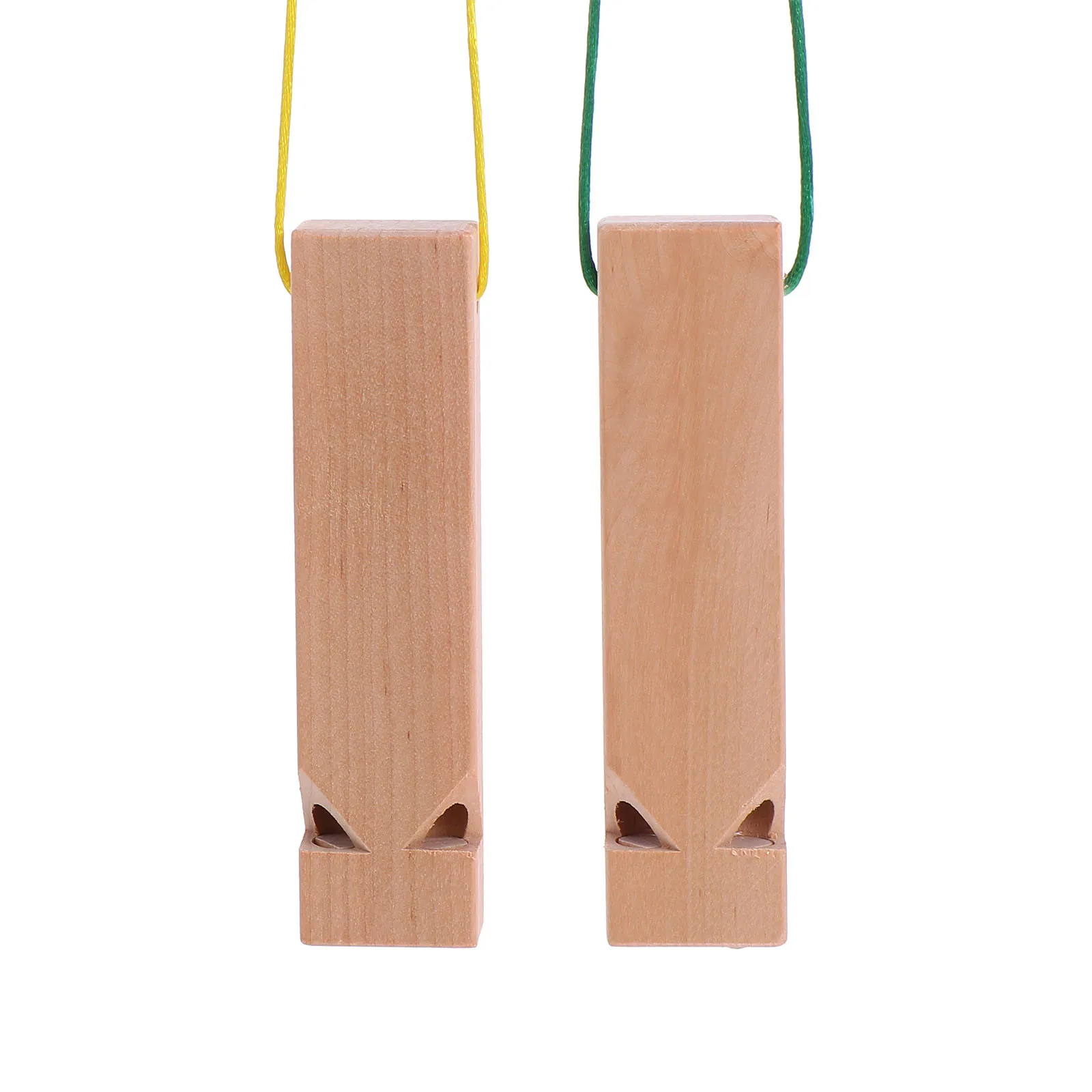 2pcs Wooden Whistles Kids Train Sound Whistle Toys Handpainting Children Graffiti Whistle Necklace Party Gift