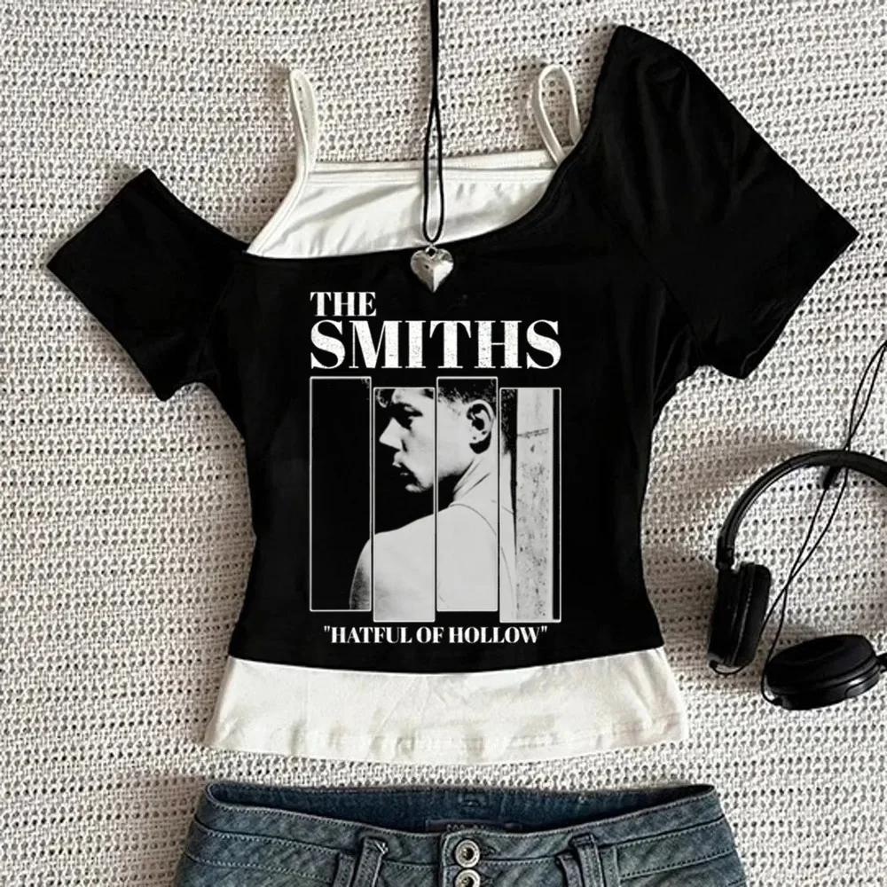 the Smiths crop top girl alternative  2000s kawaii clearance sales shirt scene  harajuku funny party y2k