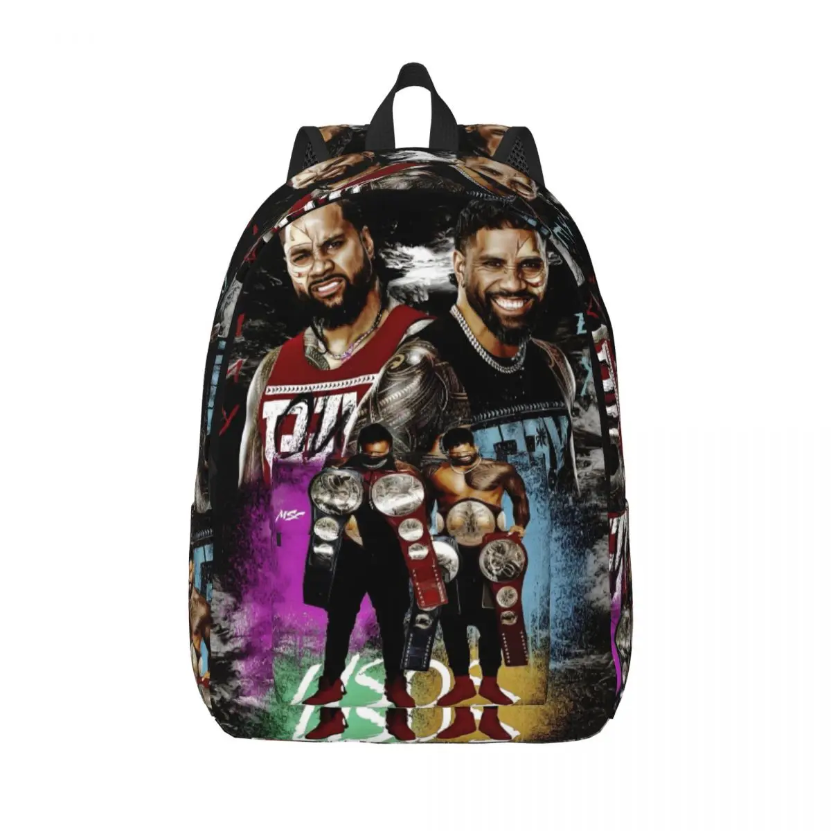 

Изготовленный на заказ холщовый рюкзак Jonathan & Jey Uso для мужчин и женщин, водонепроницаемый школьный рюкзак для борьбы Сумка с принтом Книжная сумка