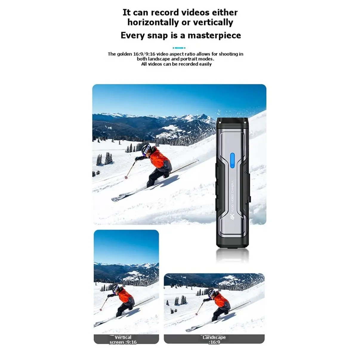 （2026 SUMMER）4K Head Mounted Camera Anti-Shake Video Cameras 1250mAh Battery Body WiFi Camera for Home, Travel, Meeting