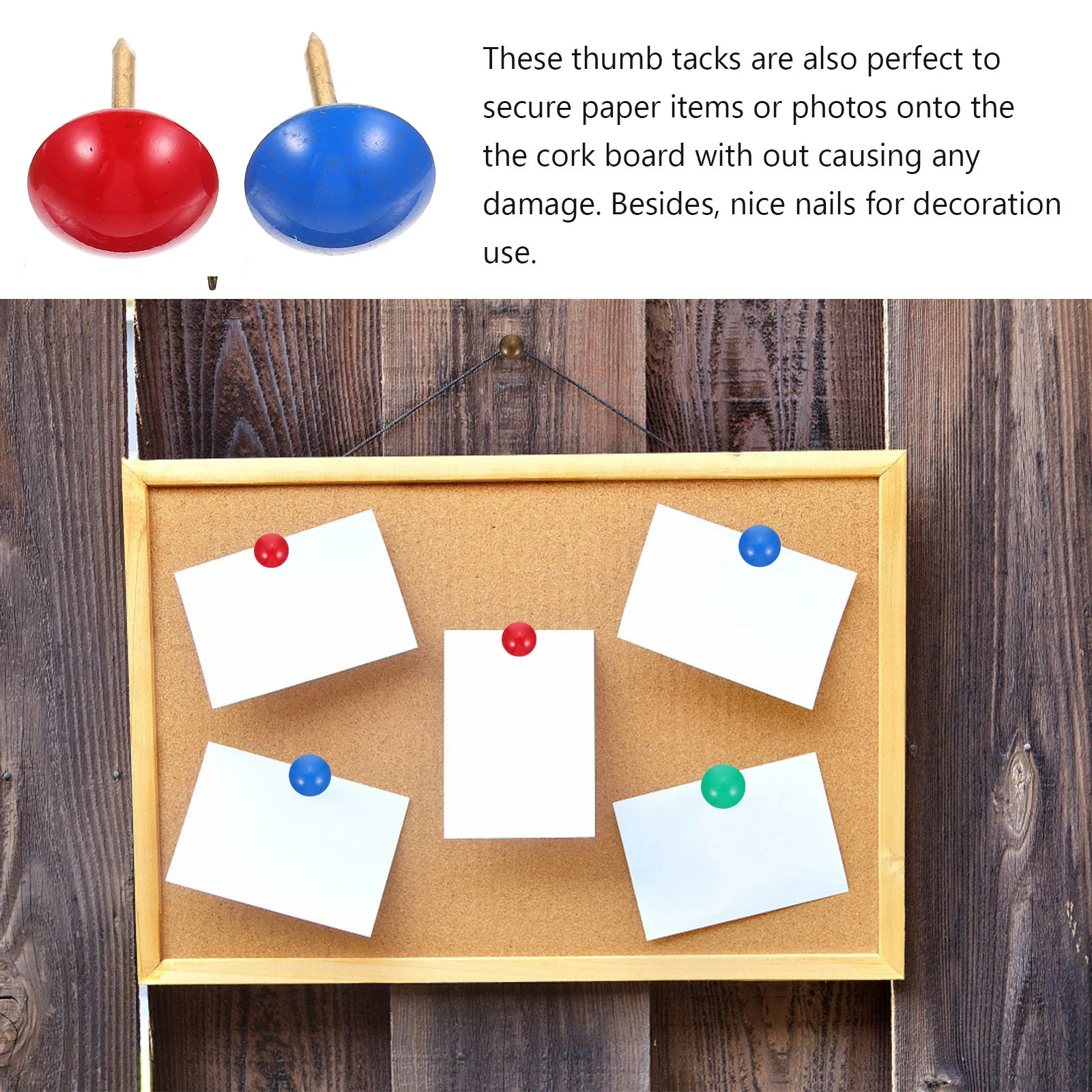 

60Pcs Colorful Round Head Thumbtacks Iron Upholstery Tacks for Sofa Furniture Decorative Household Supplies Pressing Pins