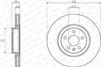 DDF2693C for brake mirror S90 II , 16 V90 II 16 V90 II 16 DIS CAP 322 mm