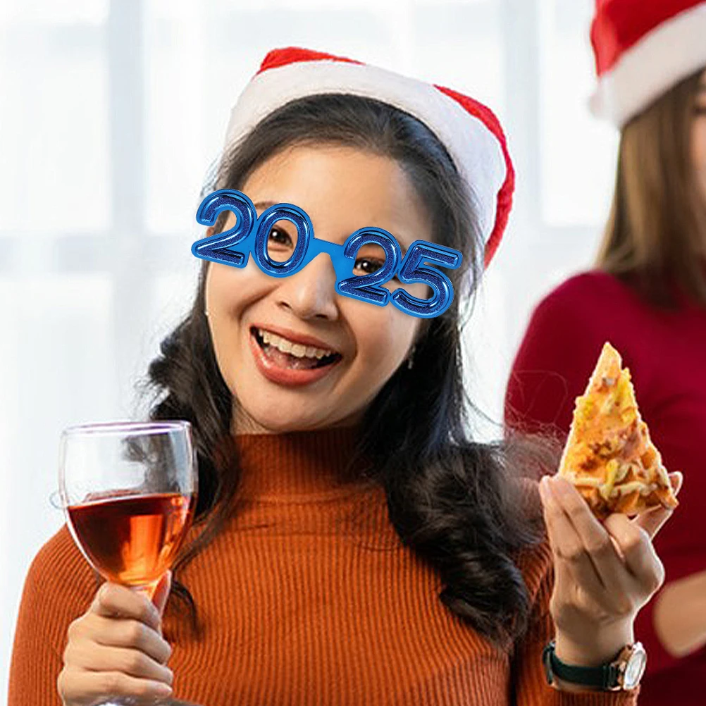 2 pçs óculos de ano novo feliz véspera festa óculos dança foto engraçado para o ano