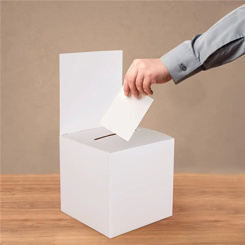 A71Z 24個入り 抽選箱 投票箱 寄付箱 募金用 スロット付き段ボール箱 6×6×6インチ