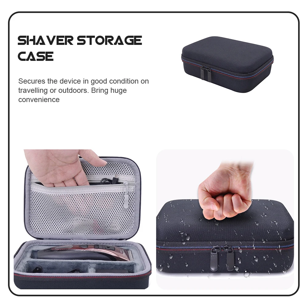 2 قطعة ماكينة حلاقة للرجال حقيبة حمل للسفر حقيبة الحلاقة المحمولة المنظم مقاوم للماء صافي الحقيبة حماية آمنة لمجموعة الحلاقة في الهواء الطلق #4