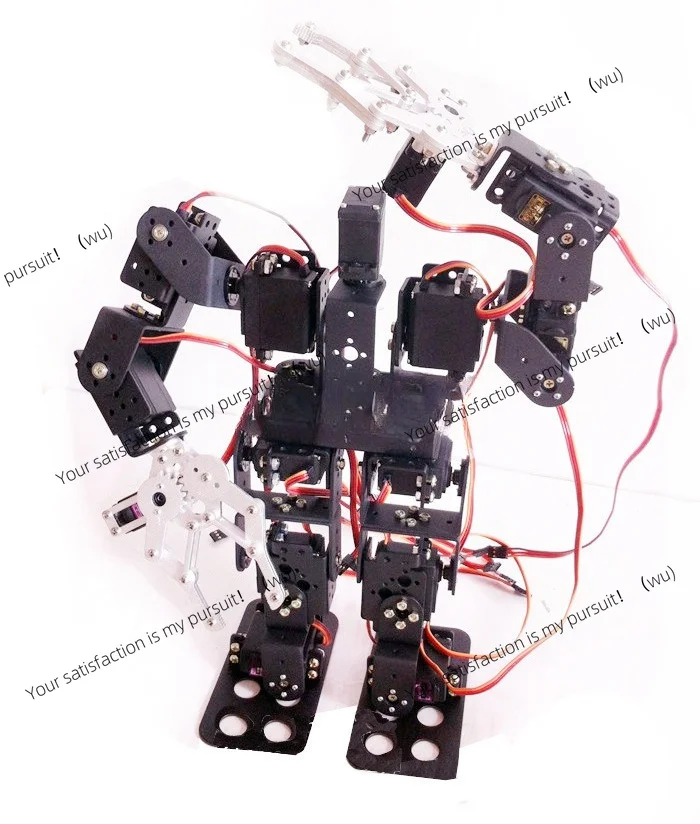 15 DOF Biped Walking Robot Kit, Humanoid Walking Robot Full Servo Bracket Assembly Parts With Claws Gripper