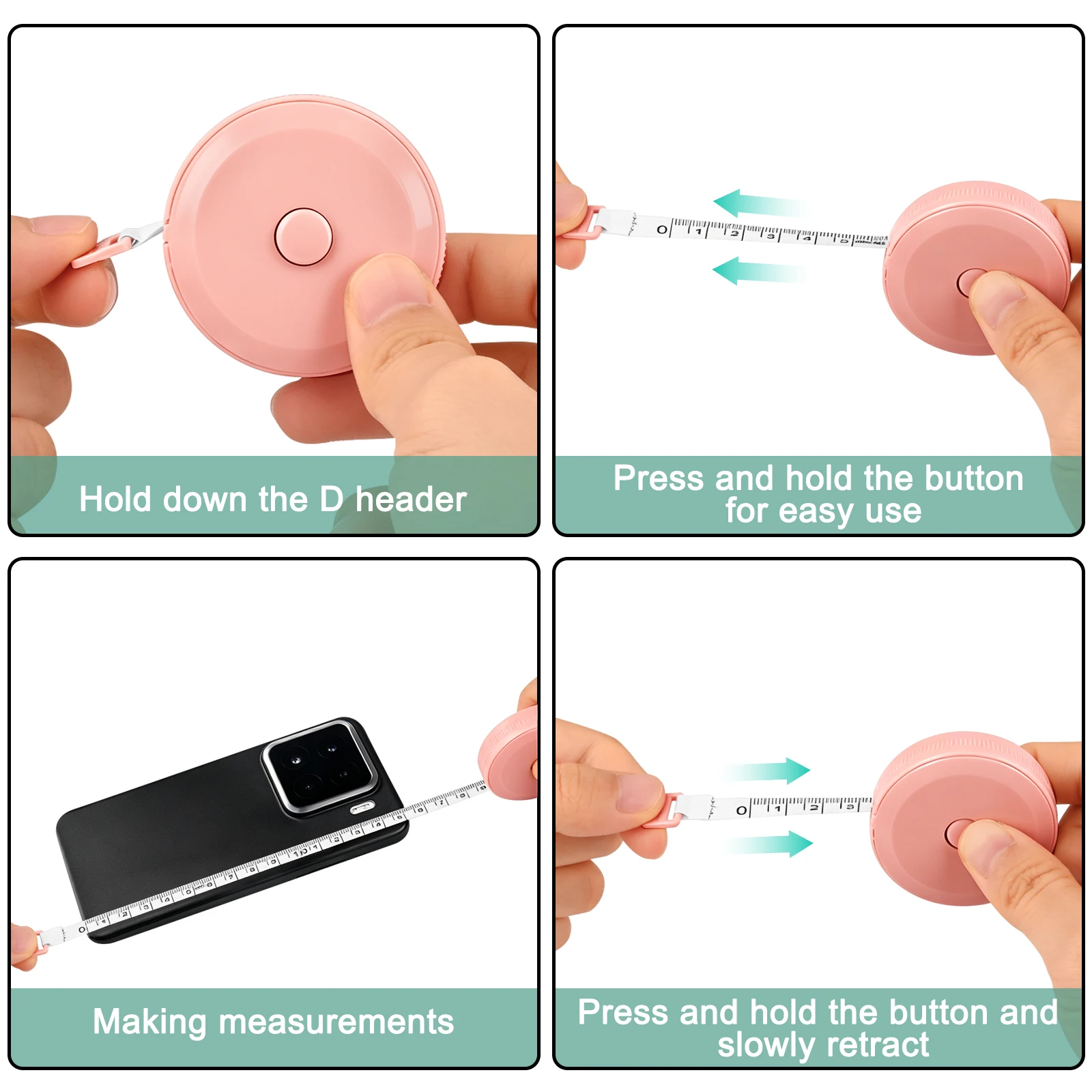 79Inch/200cm Mini Soft Tape Measure Double Scale Body Sewing Flexible Measurement Ruler For Body Measuring Tools Tailor Craft