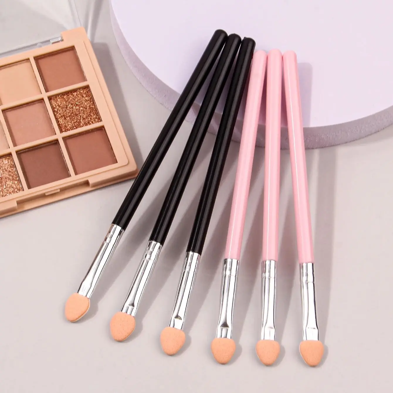 6PCS Premium latex single-head double-sided eyeshadow Brush Eyeshadow Stick Makeup tool Sponge Head Smudge Brush