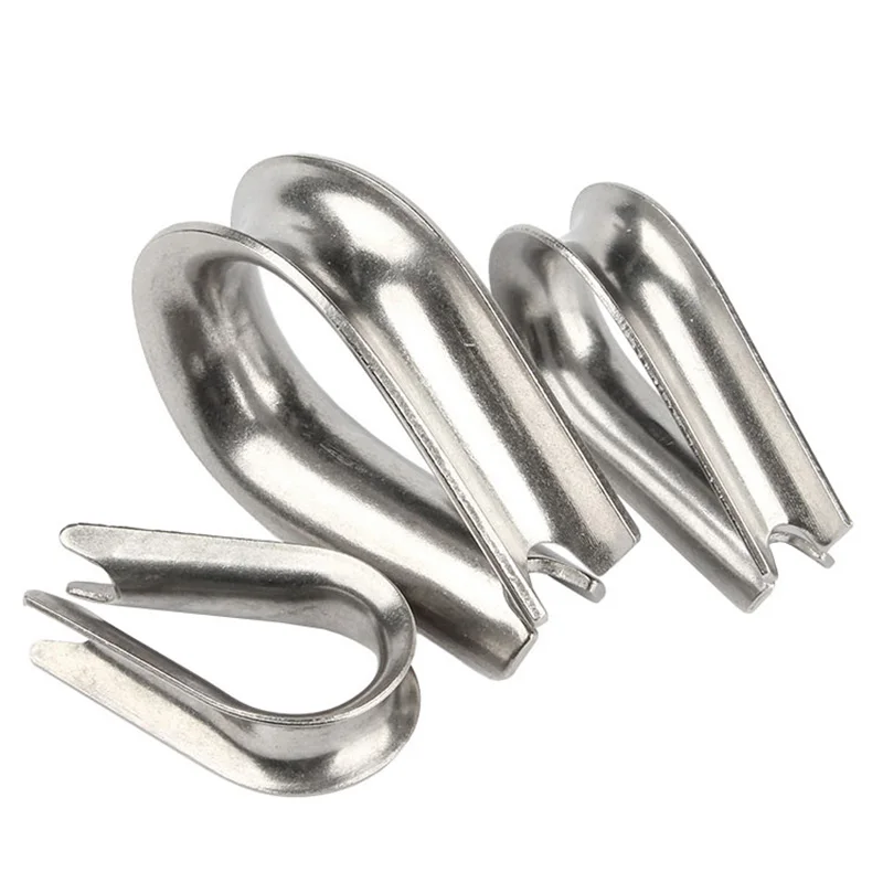 M2 M3 M4-M28 304 Stainless Steel Cable Wire Rope Protective Sleeve Thimbles Rigging Chicken Heart Ring Fixing Workpiece 1/2/5 PC