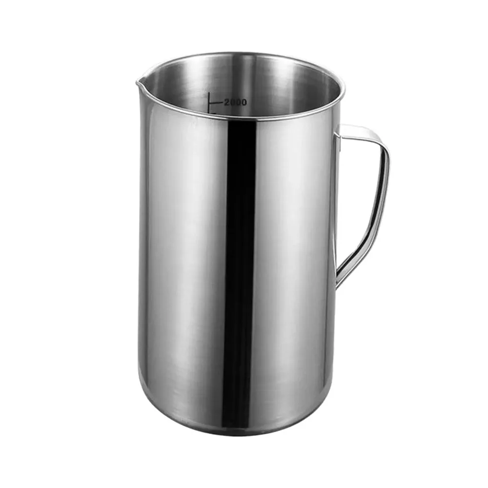 

Large Stainless Steel Measuring Cup with Scale Handle 2000ml Kitchen Measuring Jug for Liquid Baking Cooking Reusable Tool