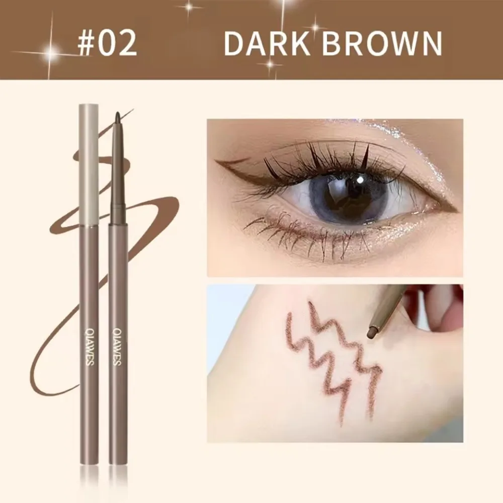 High-quality 2in1 Eyeliner Long-lasting Waterproof Lying Silkworm Gel Pencil Non-Smudge Black Brown Eye Liner Pen for Beginner