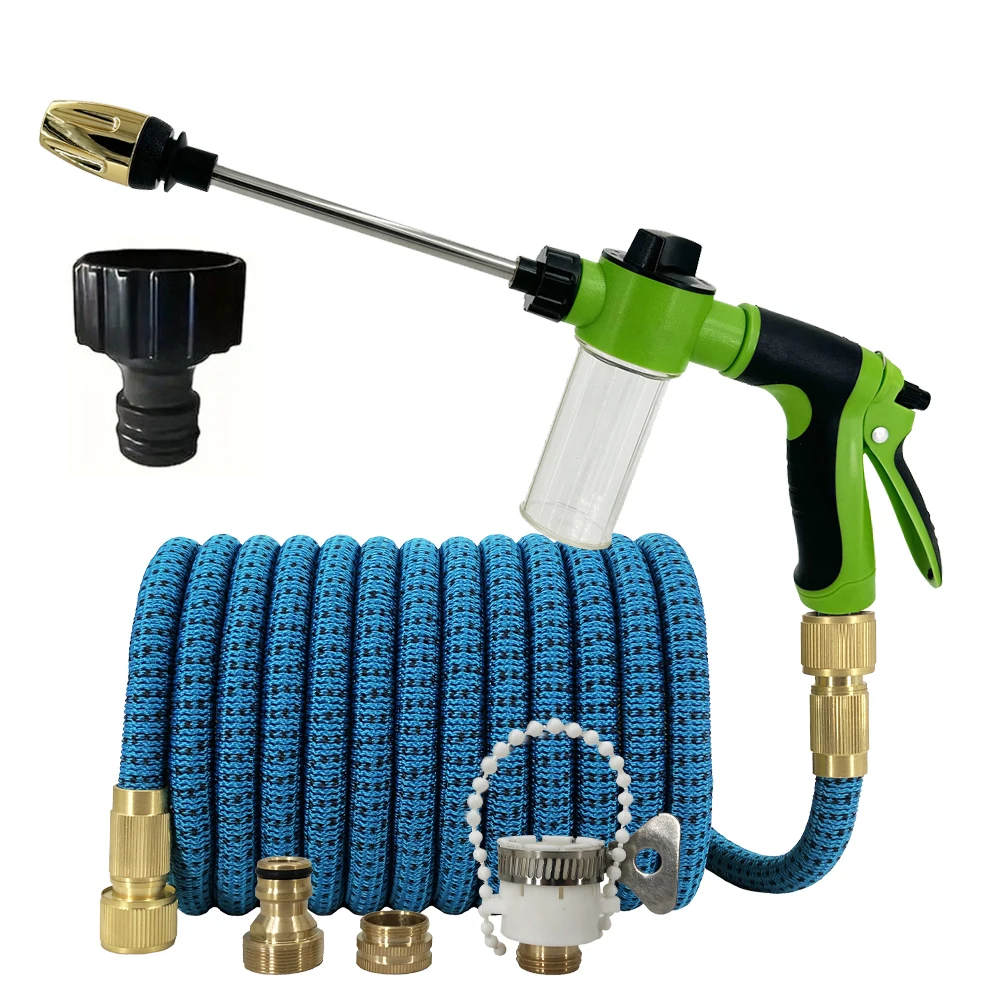 High Pressure Expandable Magic Hose, Metal Joint Sprinkler Head, Sprinkler Device For Watering And Cleaning In Car Hose Gardens