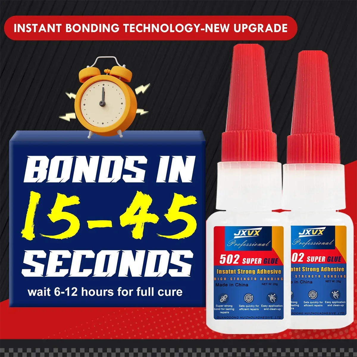 502 Super Glue Adhesivo instantáneo extra fuerte 20 g, (paquete de 7), adhesivo de cianoacrilato, para plásticos duros, manualidades, cerámica, marcos, cuero, metal, herramienta de pegamento líquido de unión fuerte.