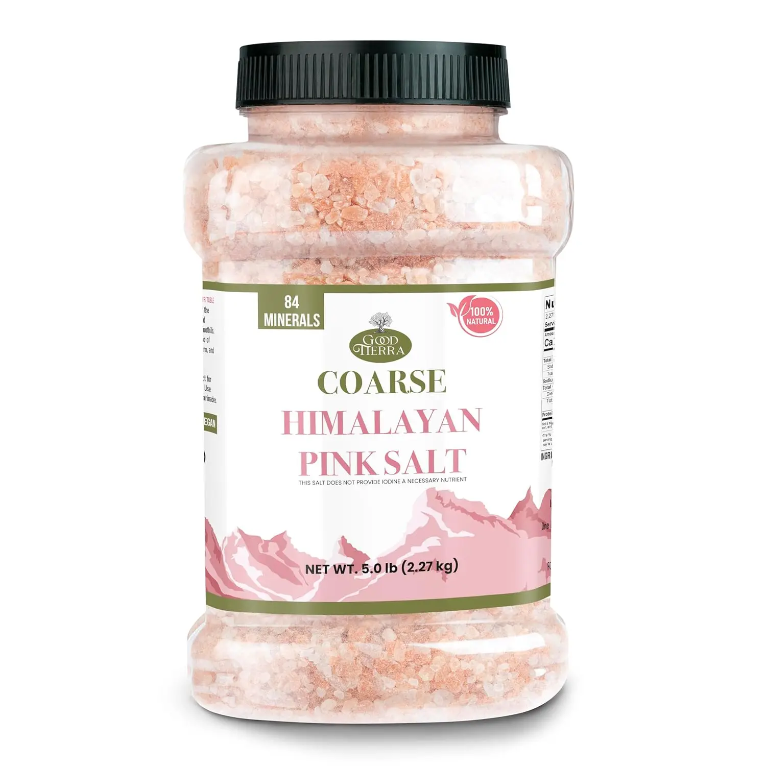 

Coarse Himalayan Pink Salt, 5 lb - Ideal for Grinders, Bath Salt, Canning & Seasoning, Resealable Jar