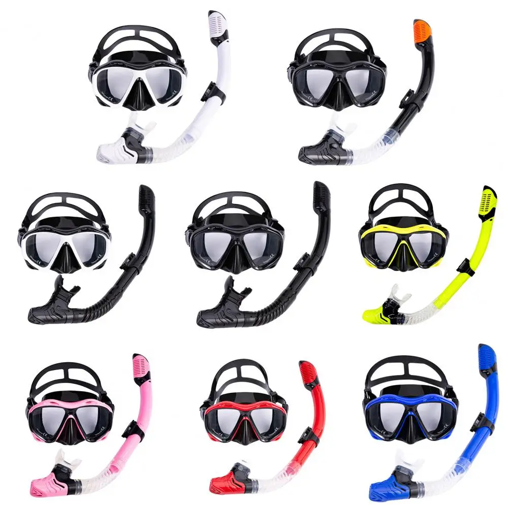 Diving Goggles Breathable Anti-fog Large Frame Silicone Diving Face Goggle Diving Goggles Swimming Tube Set Snorkeling Supply