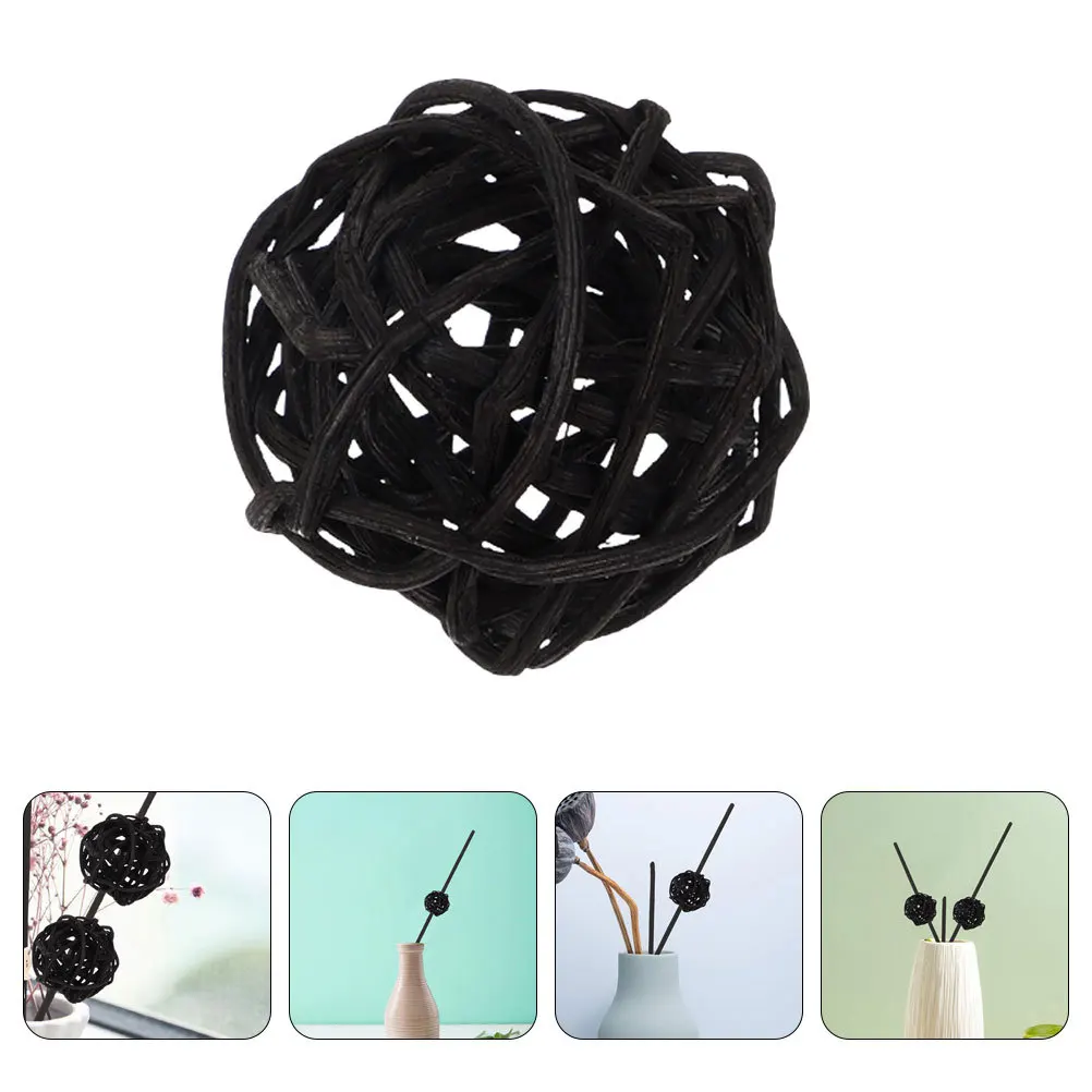 

40pcs Decorative Rattan Balls 3Cm Black Vase Filler Bowl Orbs Table Centerpiece Wedding Party Diy Craft Nursery Aromatherapy
