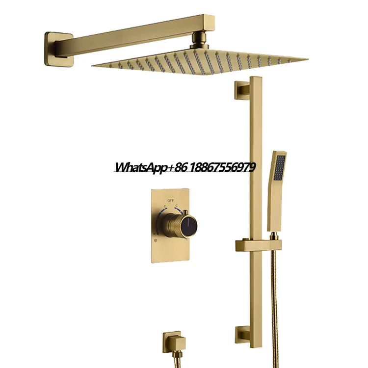 

Modern Wall Shower Set Shower and Tub Faucets Brass Wall Mounted Thermostatic Faucets
