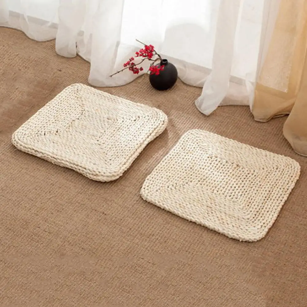 Floor Cushion Wonderful Eco-friendly Yoga Cushion Natural Straw Woven Kowtow Cushion Daily Use