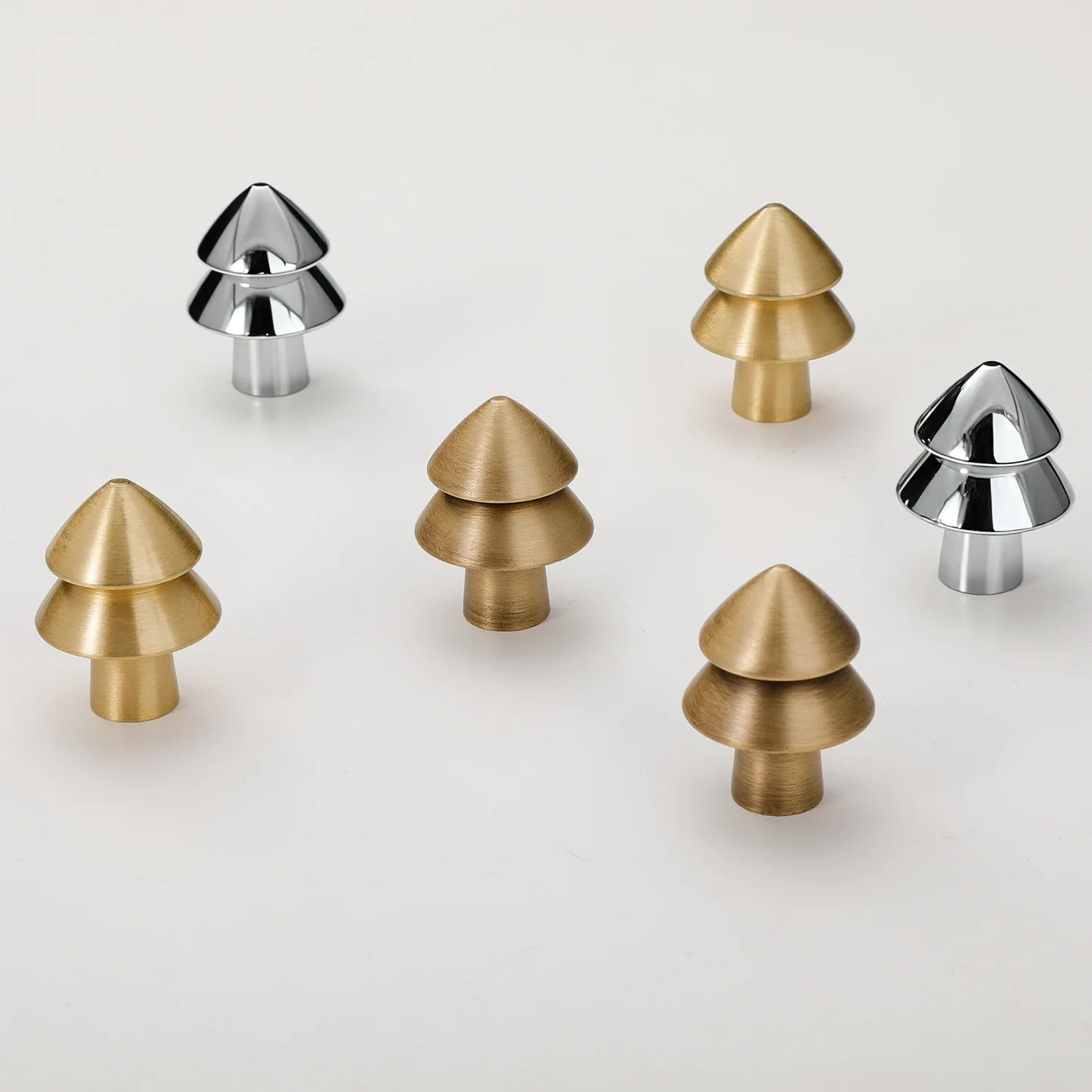 Fashion Creative Pure Copper Christmas Tree Drawer Shoe Cabinet Dresser Knob Brass Bronze Silver Cupboard Wardrobe Door Handle
