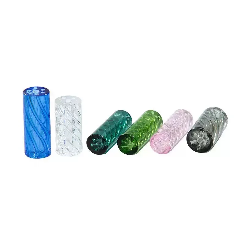 10 Uds. Filtro de tubo de puntas de vidrio de muchos colores de 12x30mm con 7 agujeros boquilla de vidrio roscada en espiral accesorios para fumar