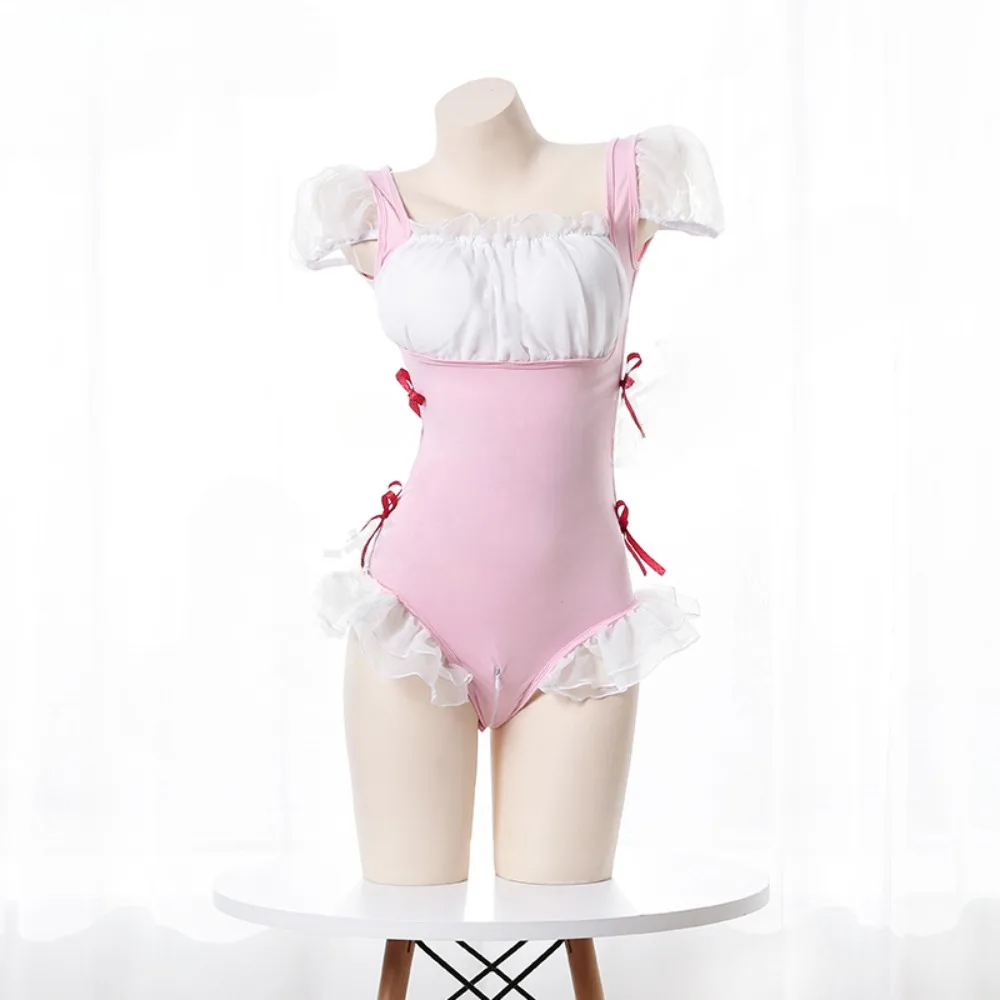 

Maid Uniform Women Evening Dress Japan Popular Anime Role Play Costumes Animation Show Short Skirt Sleeveless Swimsuit Hollow