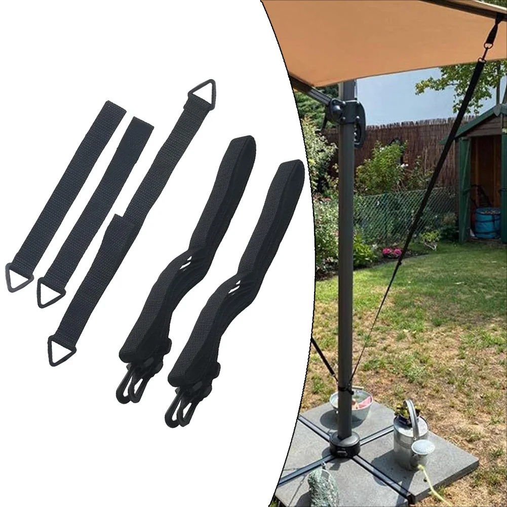 5pc Fixed Straps Wind-Resistant Outdoor Umbrella Tie-Down Straps  Adjustable Set Outdoor Parasol Windproof Rope Sun Umbrella Fix