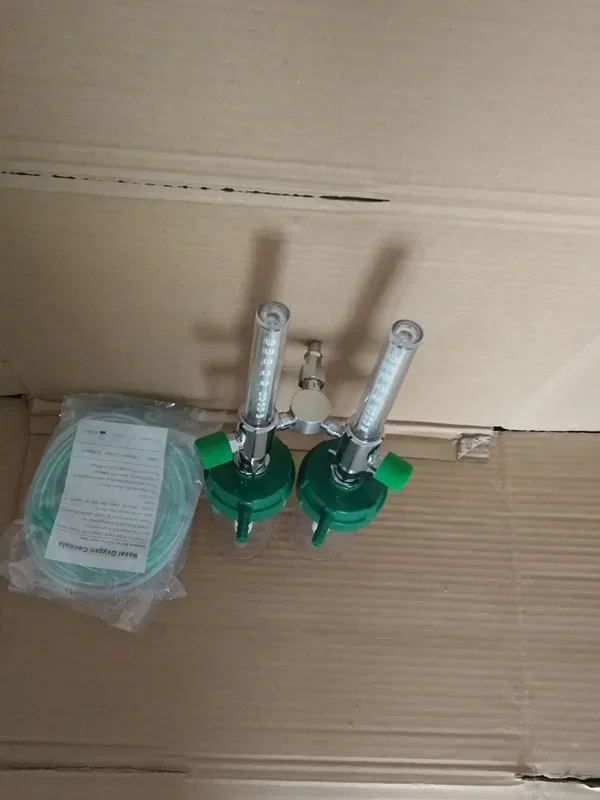 Ziekenhuis Gebruik Muur Gemonteerde Dubbele Zuurstof Flowmeter Met Din Adapter