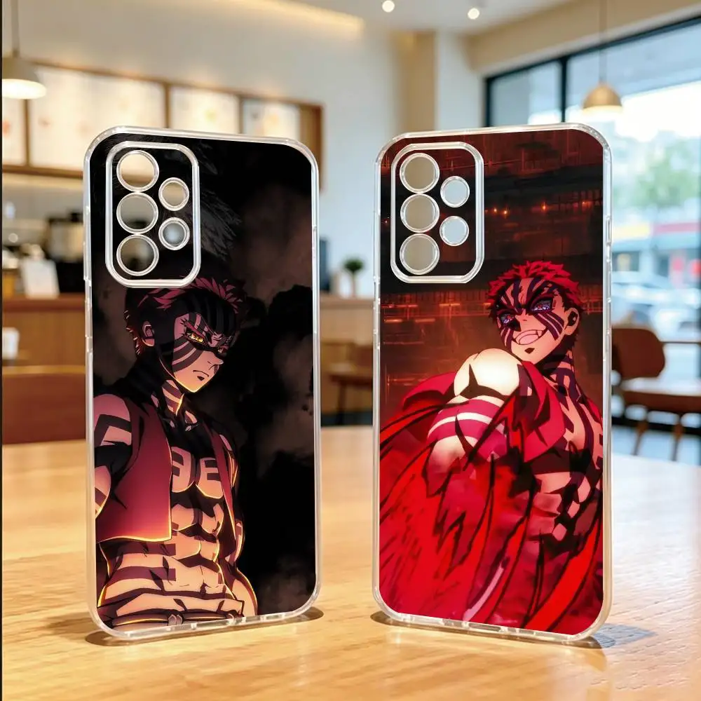 A-Akaza Fighting D-Demon  Phone Case For Samsung S25,S24,S21,S22,S23,S30,Ultra,S20 Transparent Cover