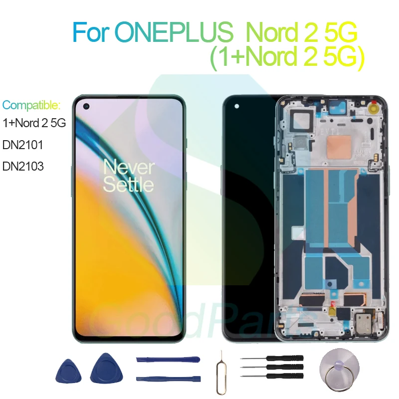 

For ONEPLUS Nord 2 5G Screen Display Replacement 2400*1080 DN2101, DN2103 1+Nord 2 5G LCD Touch Digitizer