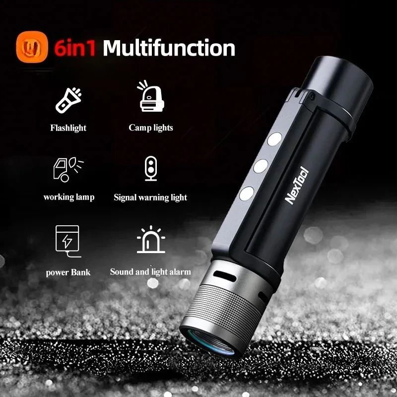 NexTool Power Focus Led 1000lm Flashlight Camping Lamp Lantern USB Underwater Torch Light Tactical Bike Powerful Flashlights