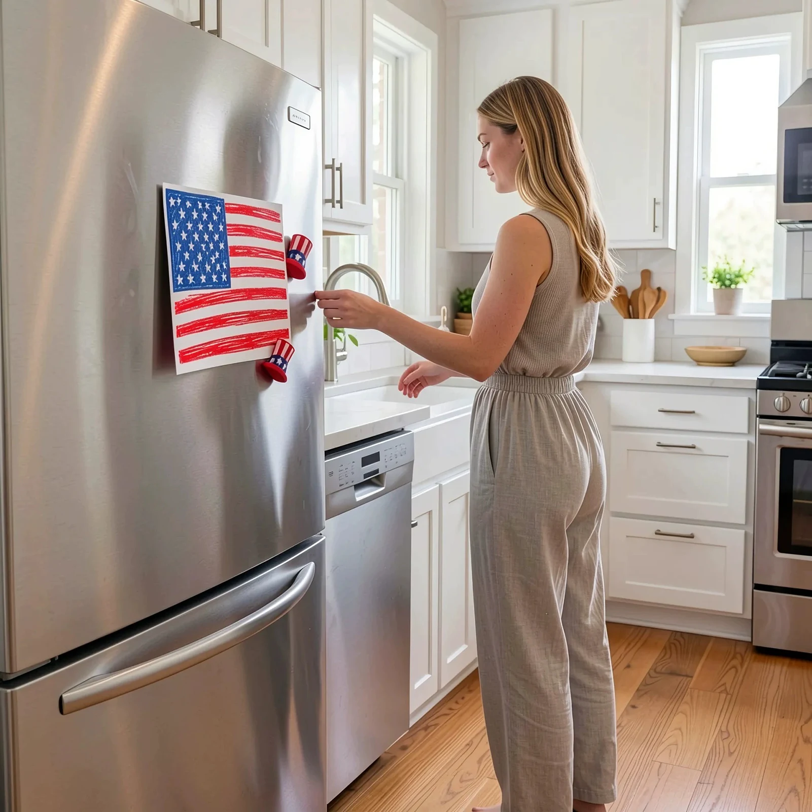 Hat Fridge Magnet for Independence Day Party PLA Material 1.5x2.3x2cm Decoration for July 4 Celebration