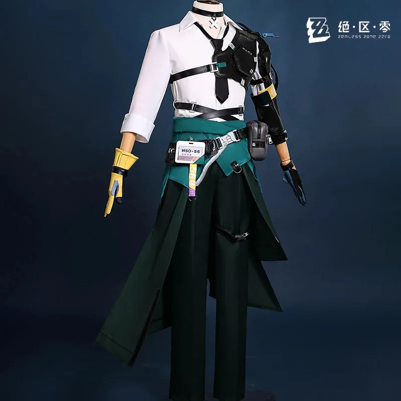 Zenless Zone Zero أزياء Harumasa التأثيرية شعر مستعار عقال المختنق قفازات zzz زي حفلة الهالوين كرنفال ملابس الرجال والنساء