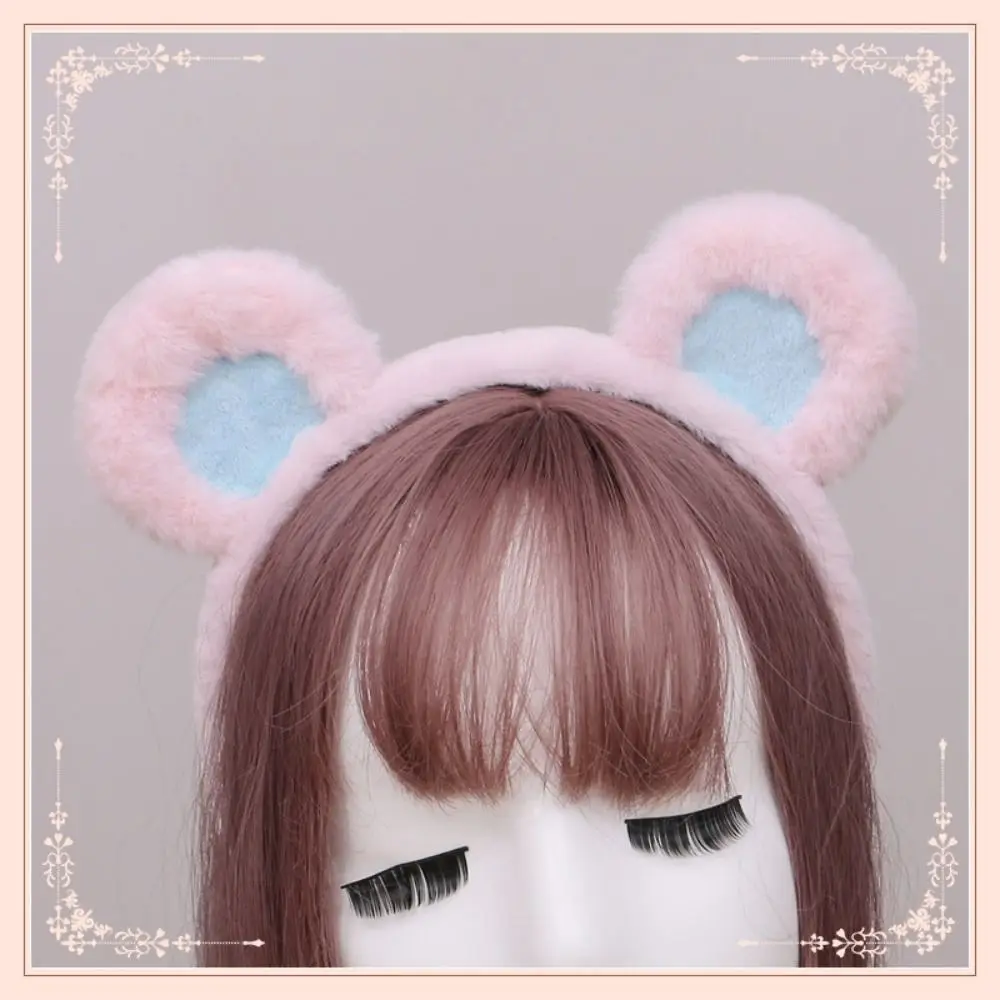 Lolita Bear Ears Hairband Fluffy Adorn Lovely Cosplay Cute Hairband Furry Animal Party Headdress Women Girl