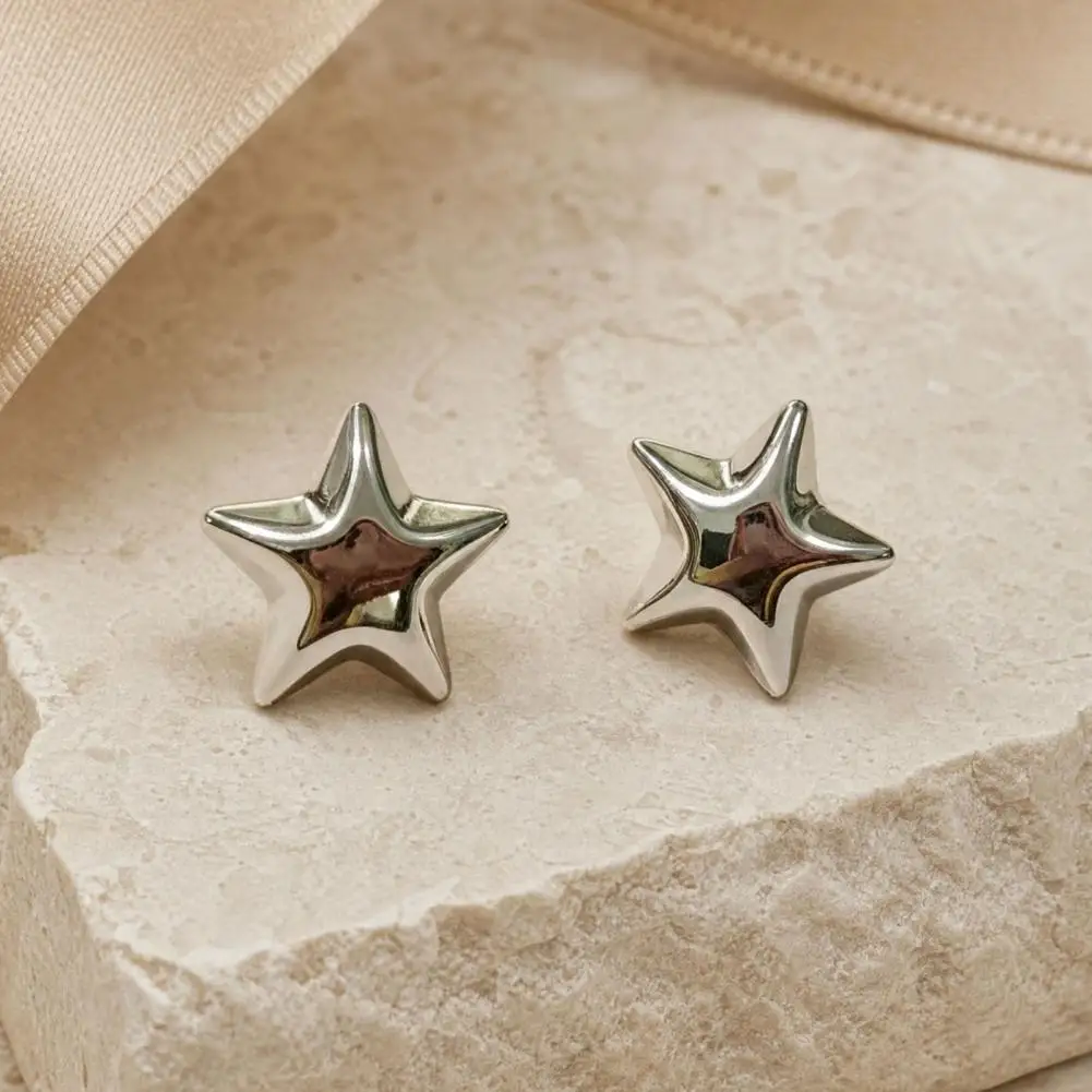 Alloy Earrings Women’s Alloy Star Ear Studs Minimalist Earrings Fashion Jewelry Gift for Girlfriend Wife Mom Daughter Earrings