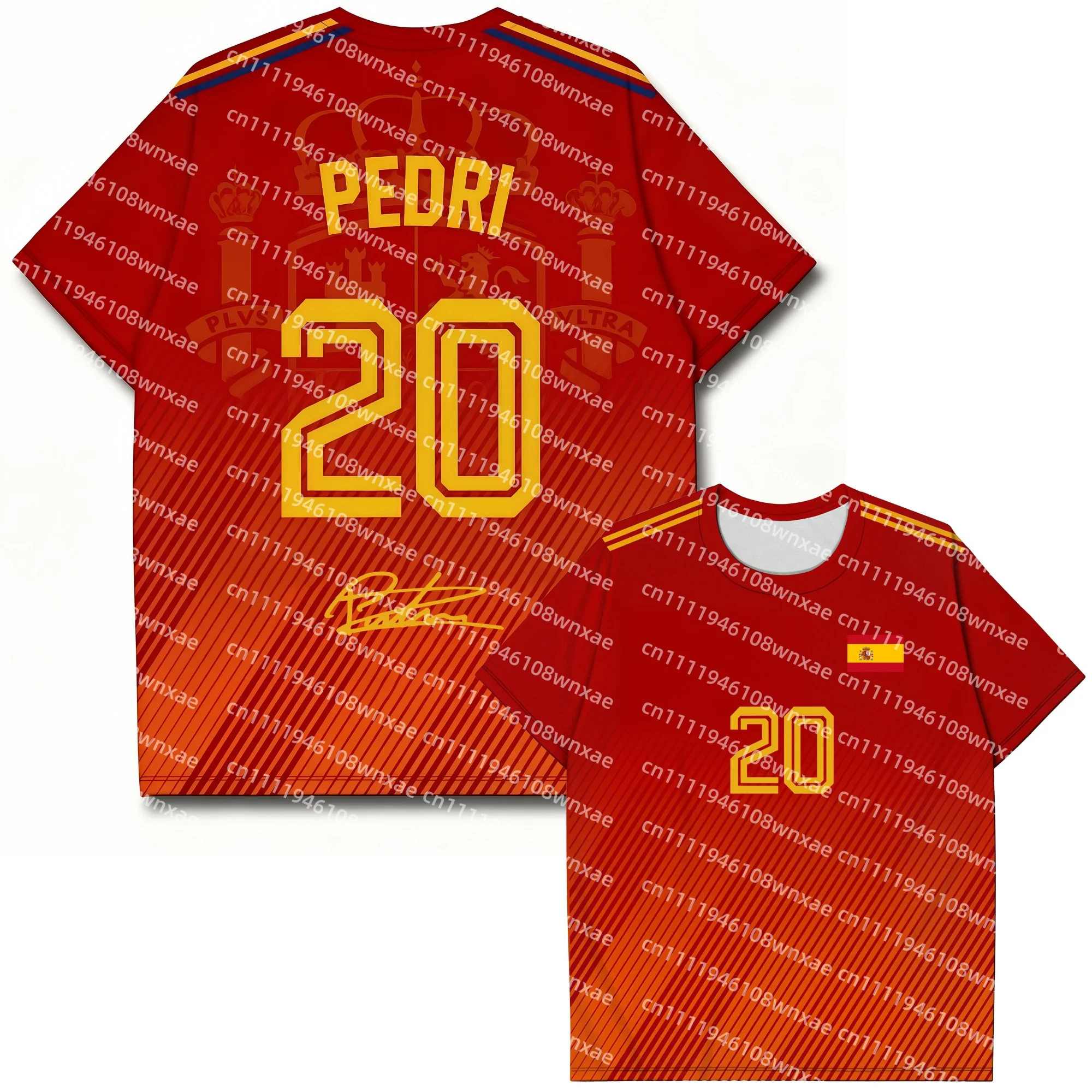 Explosions Spain NO.19 Fußball Schnelltrocknendes T-Shirt Alle Größen Kurzarm O-Ausschnitt Fußball Yamal Fans Cheer Jersey – Detail 6