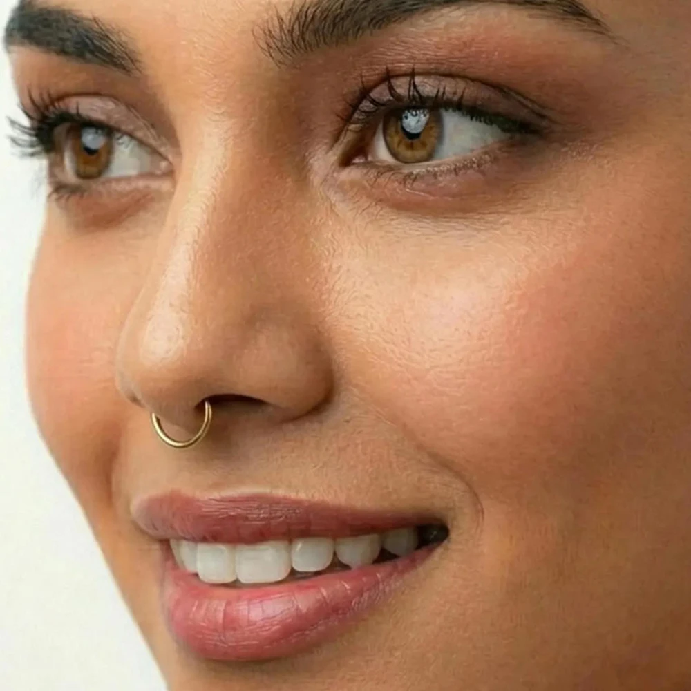 Piercings Nose Rings Handmade Piercings Jewelry Simplicity Hoops 14K Gold Filled 925 Sterling Silver Body Jewelry for Women