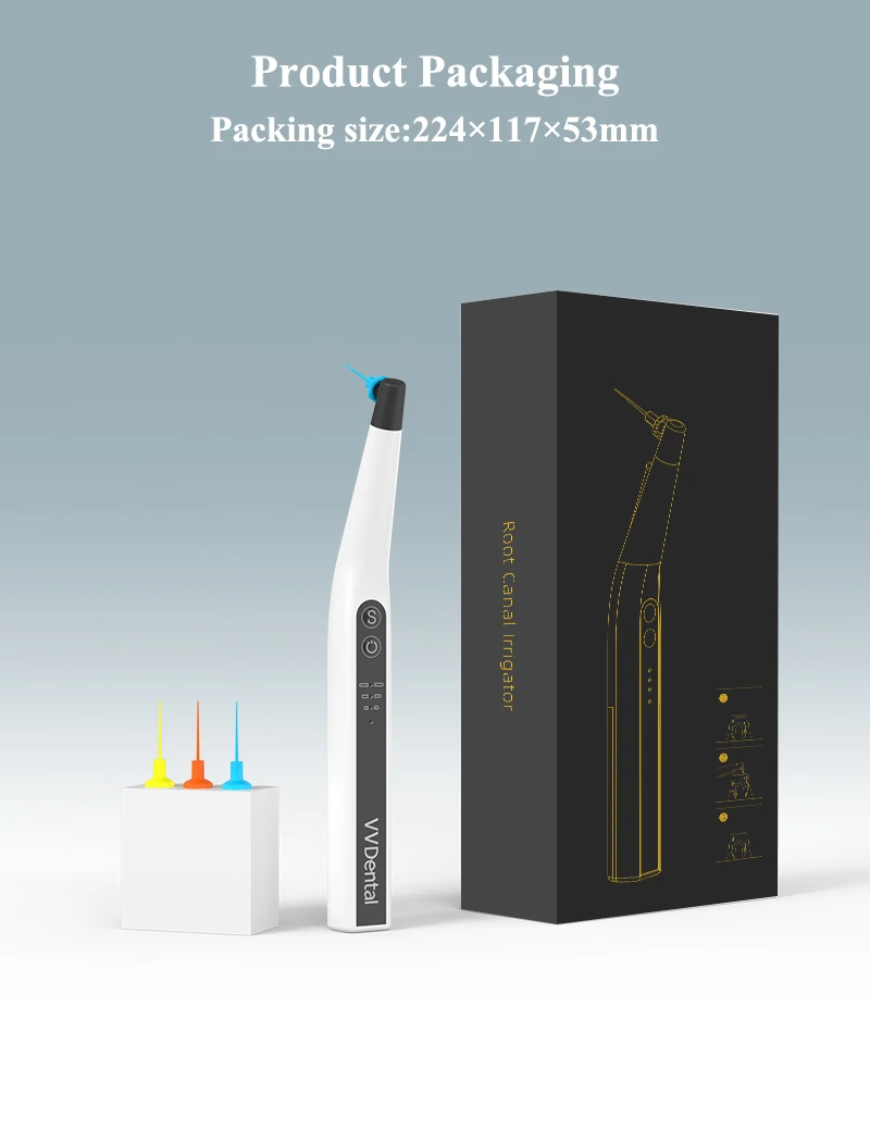 VVDental Endodontischer Wurzelkanal-Schall-Irrigator-Aktivator mit LED und 60 Stück Spitzen für die endodontische Reinigung – Zahnärztliches Instrument – Detail 8