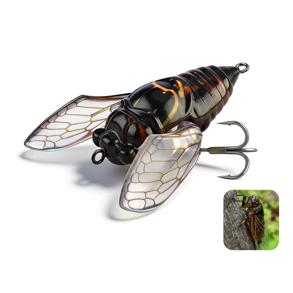 

Новая приманка-цикада для поверхностной ловли 2026 года с имитацией крыльев, 21 мм/1,6 г, 27 мм/2,4 г, реалистичная жесткая приманка-насекомое для пресноводной рыбалки на басса