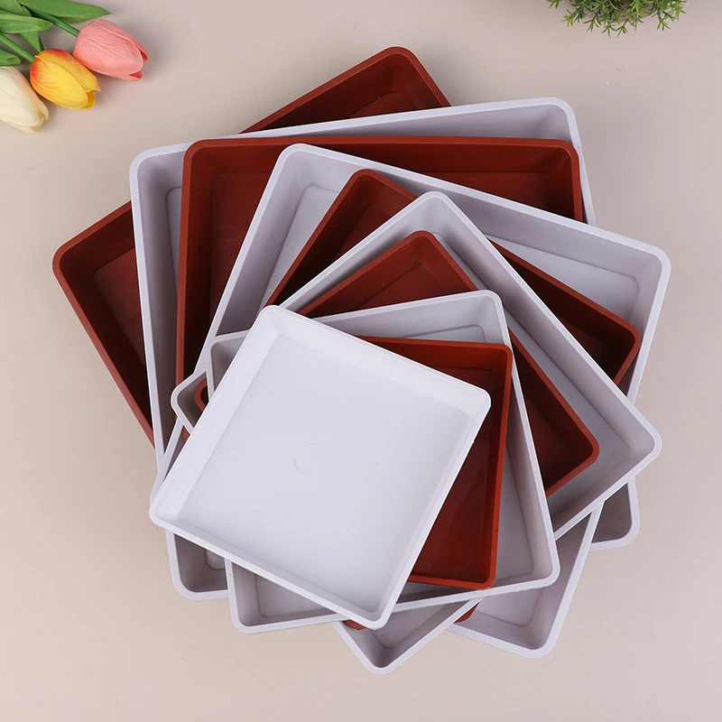 

1Pc Flower Pot Tray Plant Saucer Plastic Square Durable PP Saucers Drip Trays Plant Pot Saucer Gardening Water Trays