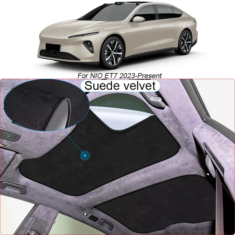 

Car Suede Fabric Electrostatic Adsorption Sunroof Sunshade Heat Insulation Interior Auto Accessory For NIO ET7 2023-Present