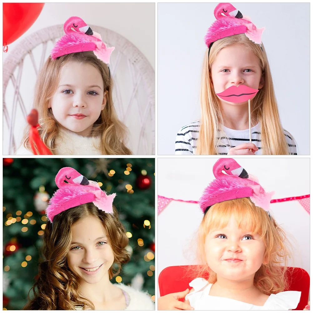 Diadema de flamenco decorativa para mujer, accesorios para el cabello fiesta hawaiana, diademas de fiesta de playa Tropical, 4 Uds.