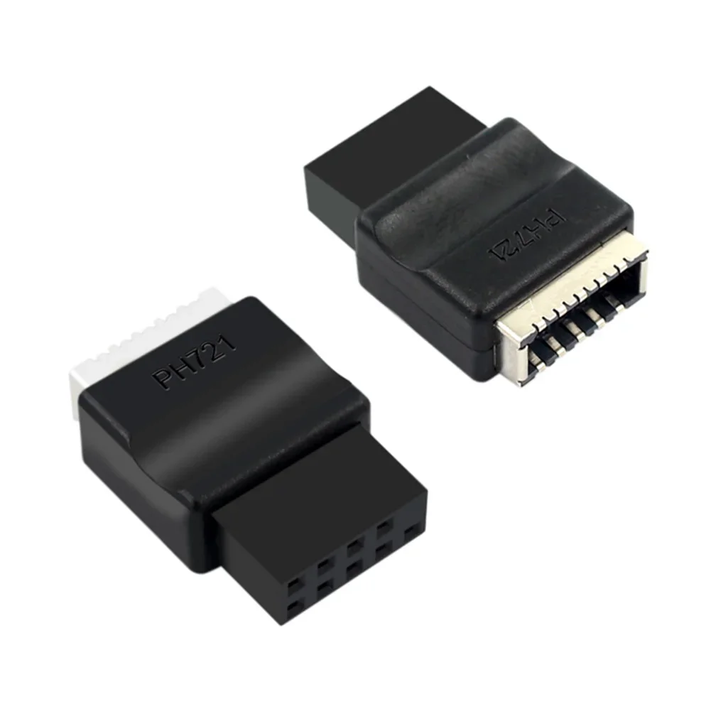 USB 2.0 9Pin/9P Internal Header to Type E Adapter Connector USB 2.0 9 Pin Converter for Type C Front Panel Motherboard