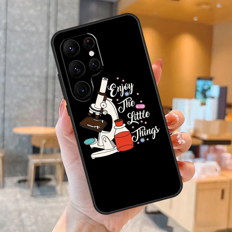 과학 생물학 실험실 케이스, 삼성 갤럭시 S22 S23 울트라 플러스 노트 10 노트 20 S8 S9 S10 S20 FE S21 FE 코크