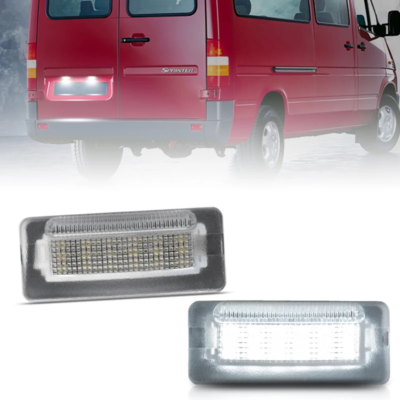 2Pcs LED Number Plate Light For Benz Sprinter W901 W902 W903 W904 W905 1995-2006 For VW LT 28-46 II Replace OEM A9018200156